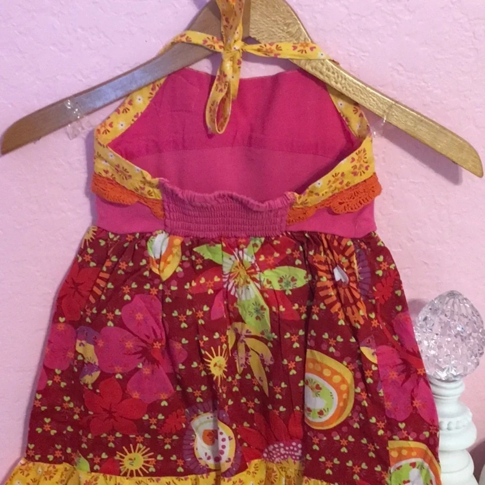 🍇The Children’s PLACE pink and red floral  (6X/7)  dress GUC